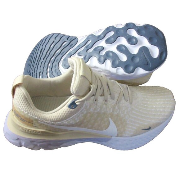 Women's Nike React Infinity Run FK3 Running Shoes Oatmeal White Purple Sizes NIB - Picture 2 of 5
